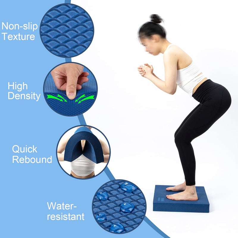 StrongTek Extra Wide Foam Balance Pad for Physical Therapy, 19" X 15.8" X 2.4", High-Density TPE Foam Pad for Exercise, Enhanced Stability, Core Strength, Non-Slip & Water-Resistant, for Fitness, Yoga - Image 5